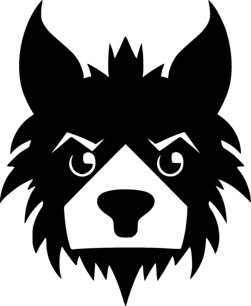 Dog, Black and White Vector illustration