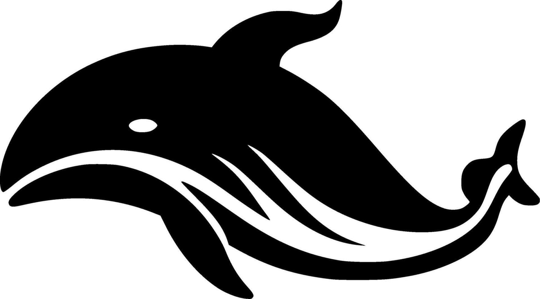 Whale, Black and White Vector illustration