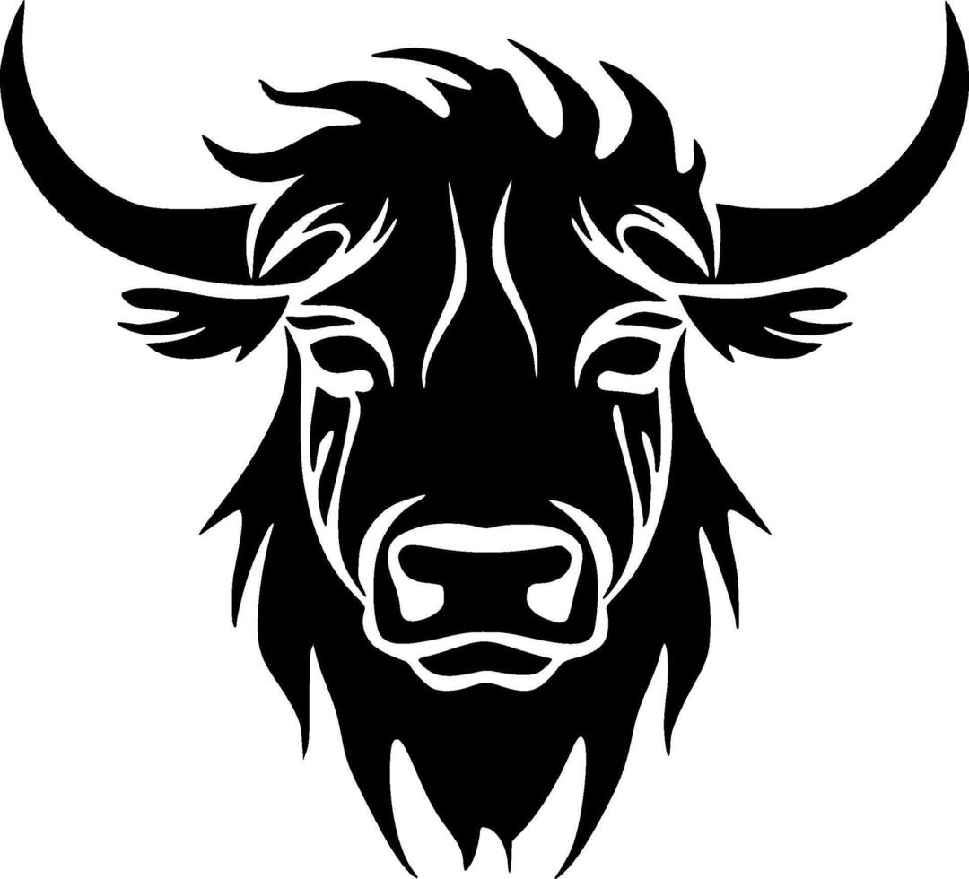 Highland Cow, Minimalist and Simple Silhouette - Vector illustration