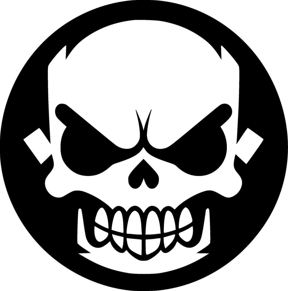 Skull, Black and White Vector illustration