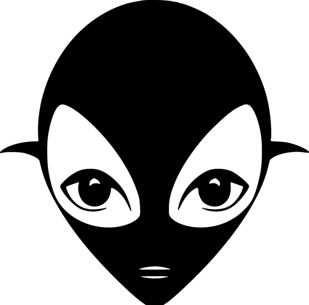 Alien, Minimalist and Simple Silhouette - Vector illustration