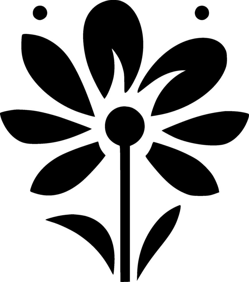 Flower, Black and White Vector illustration