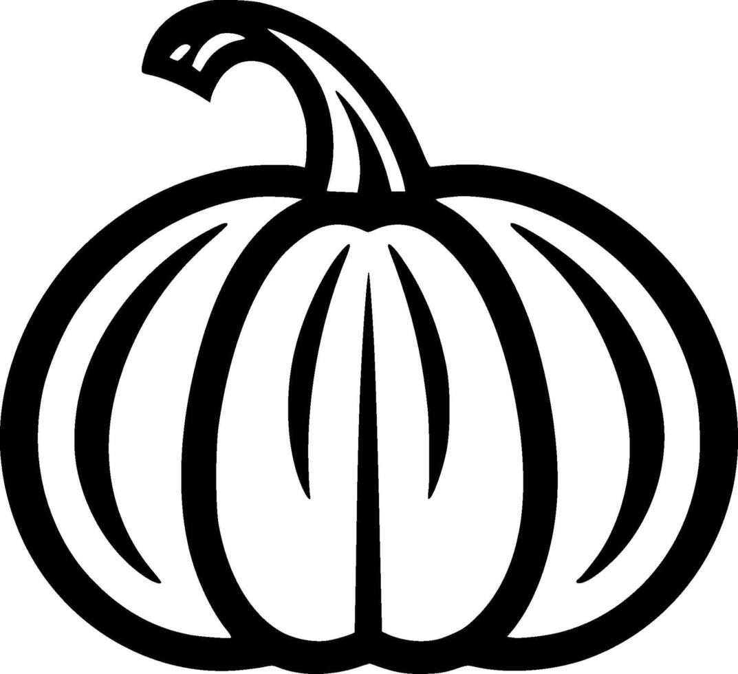 Pumpkin - Black and White Isolated Icon - Vector illustration