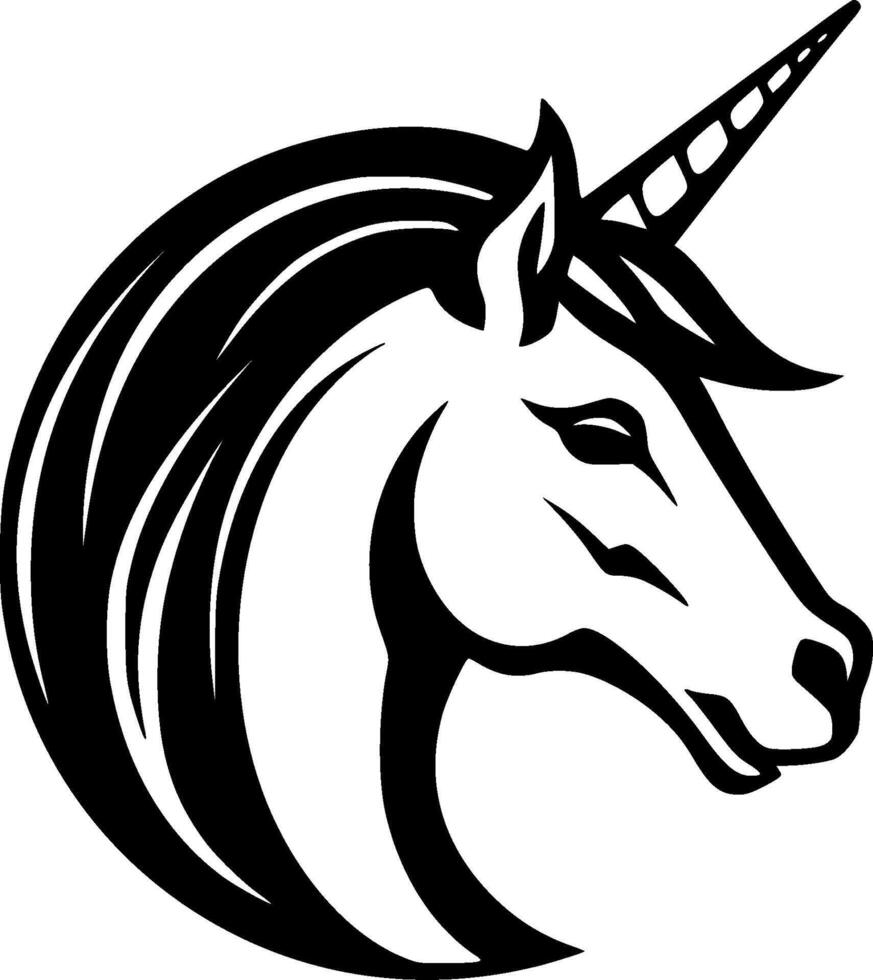 unicornio - minimalista y plano logo - vector ilustración