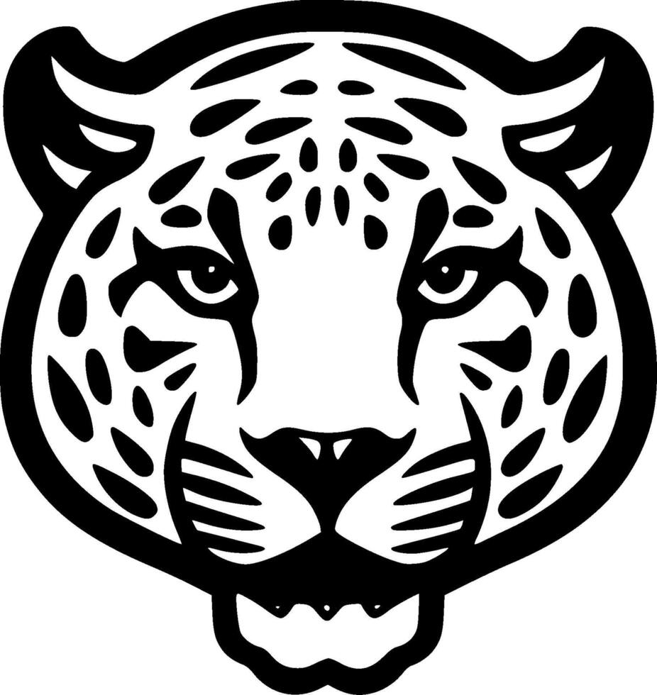 Leopard, Black and White Vector illustration