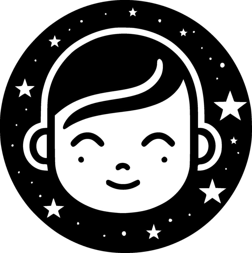 Galaxy, Minimalist and Simple Silhouette - Vector illustration