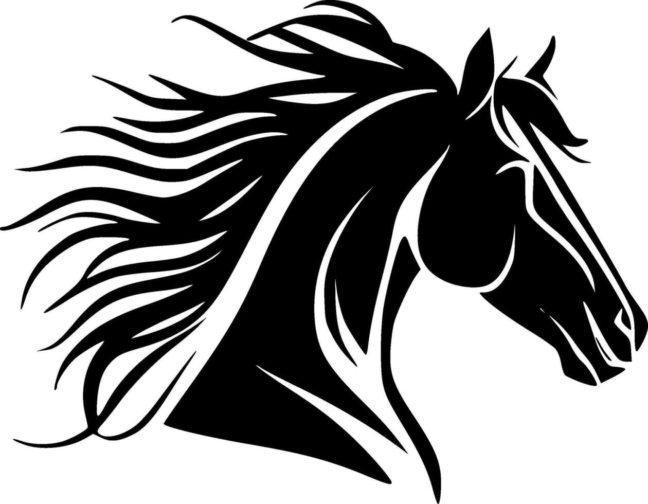 Horse, Minimalist and Simple Silhouette - Vector illustration