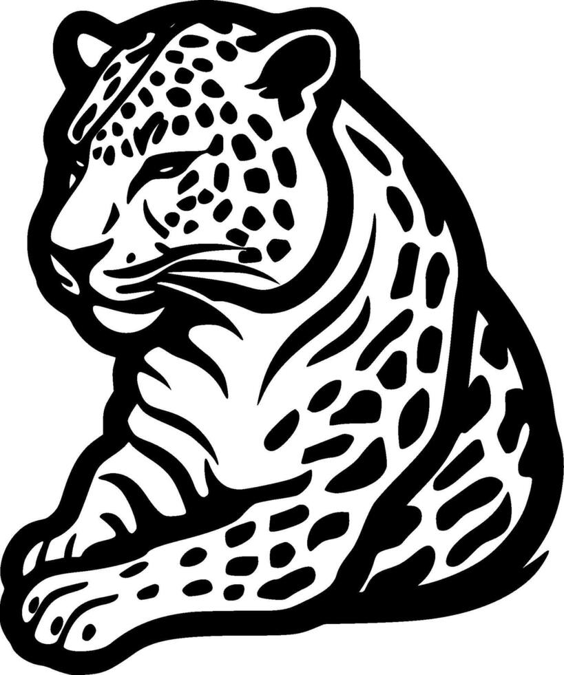 Leopard, Black and White Vector illustration