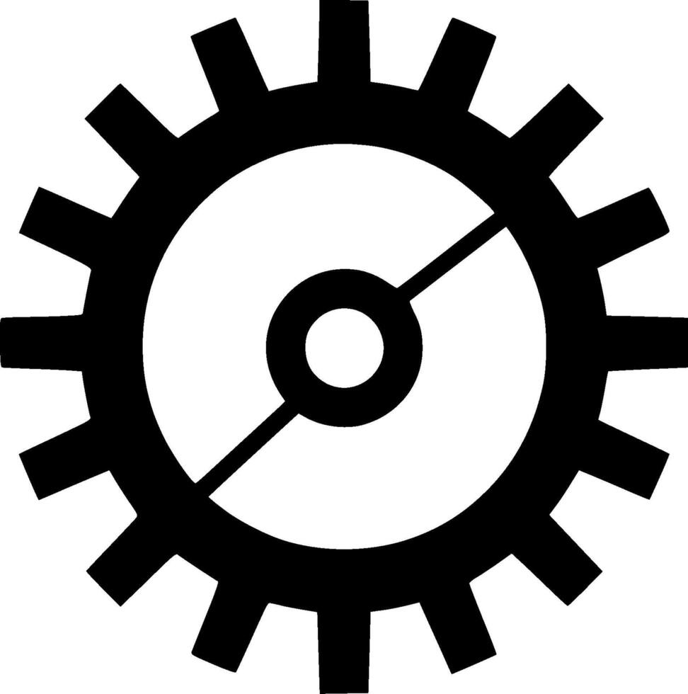 Gear, Black and White Vector illustration