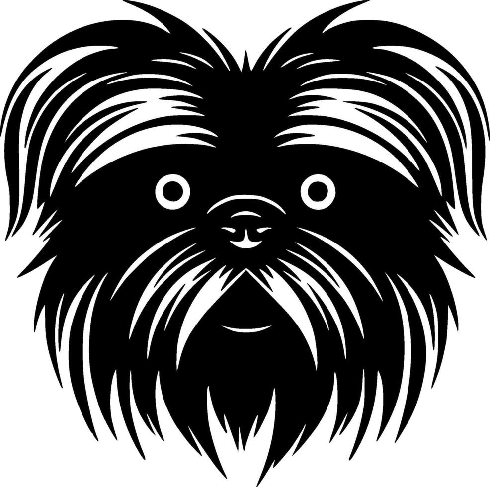 Affenpinscher - Black and White Isolated Icon - Vector illustration