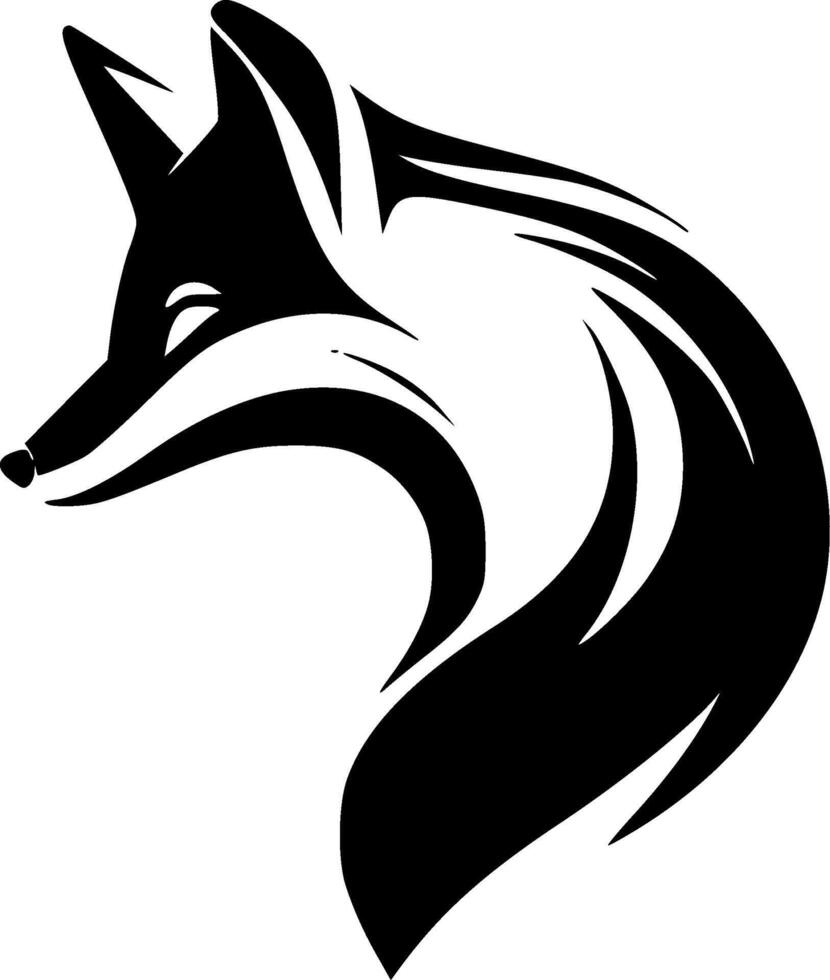 Fox, Black and White Vector illustration