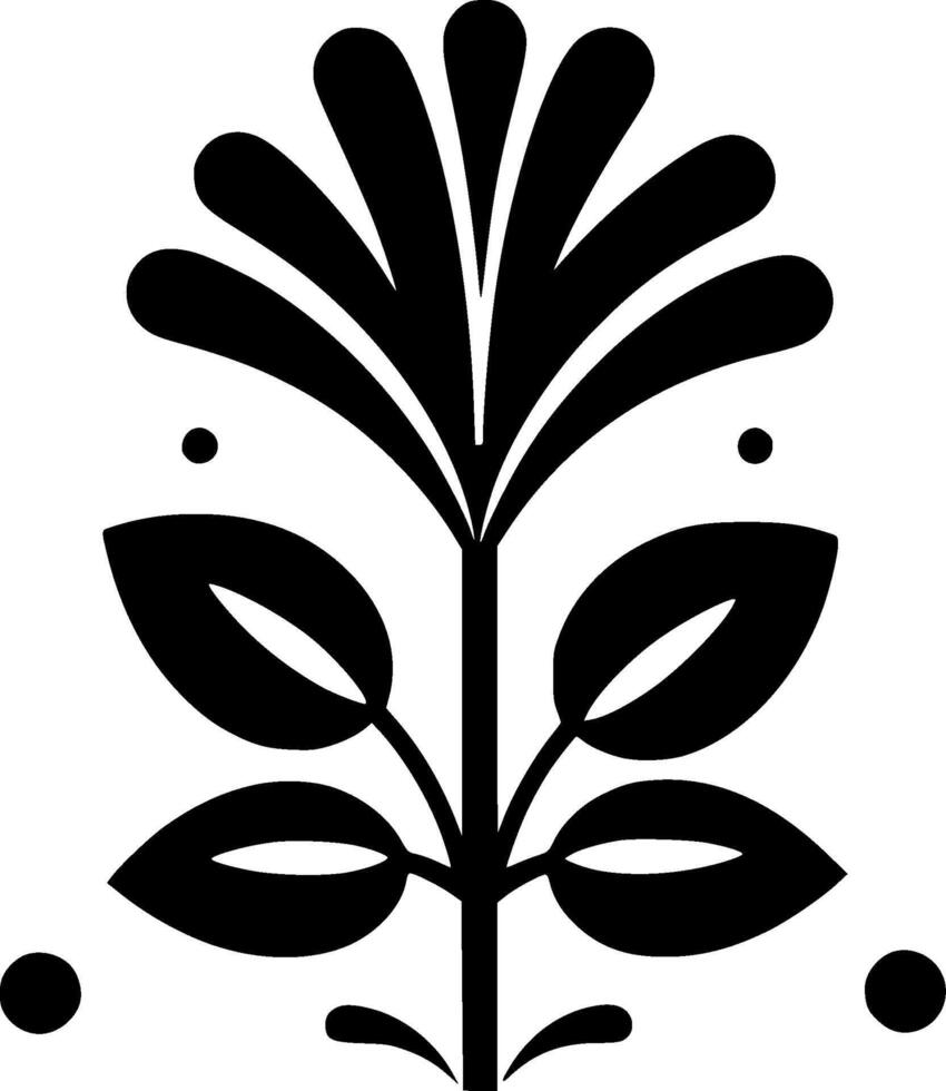 Flower, Black and White Vector illustration