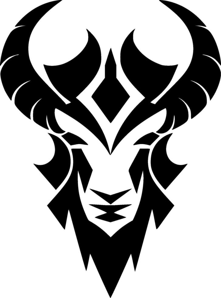 Goat, Black and White Vector illustration