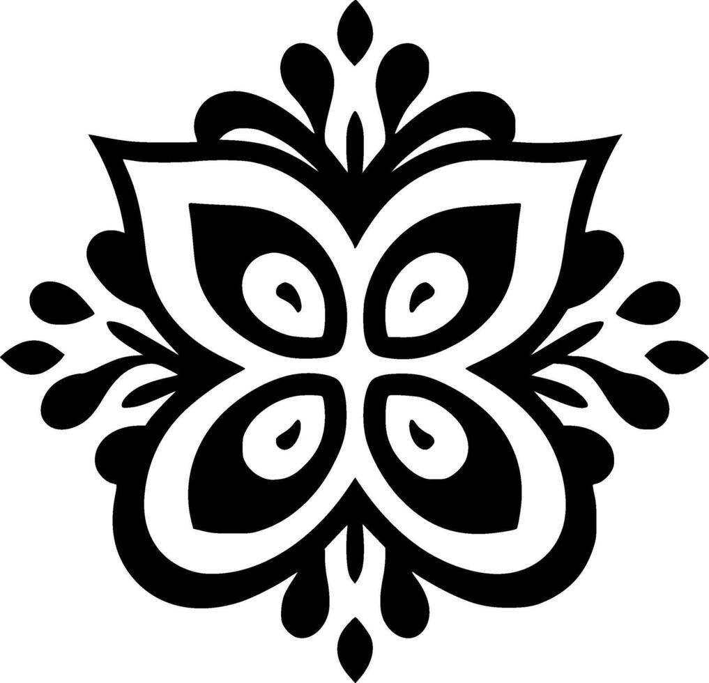 Mandala, Black and White Vector illustration