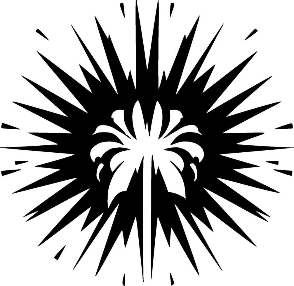 Explosion, Black and White Vector illustration