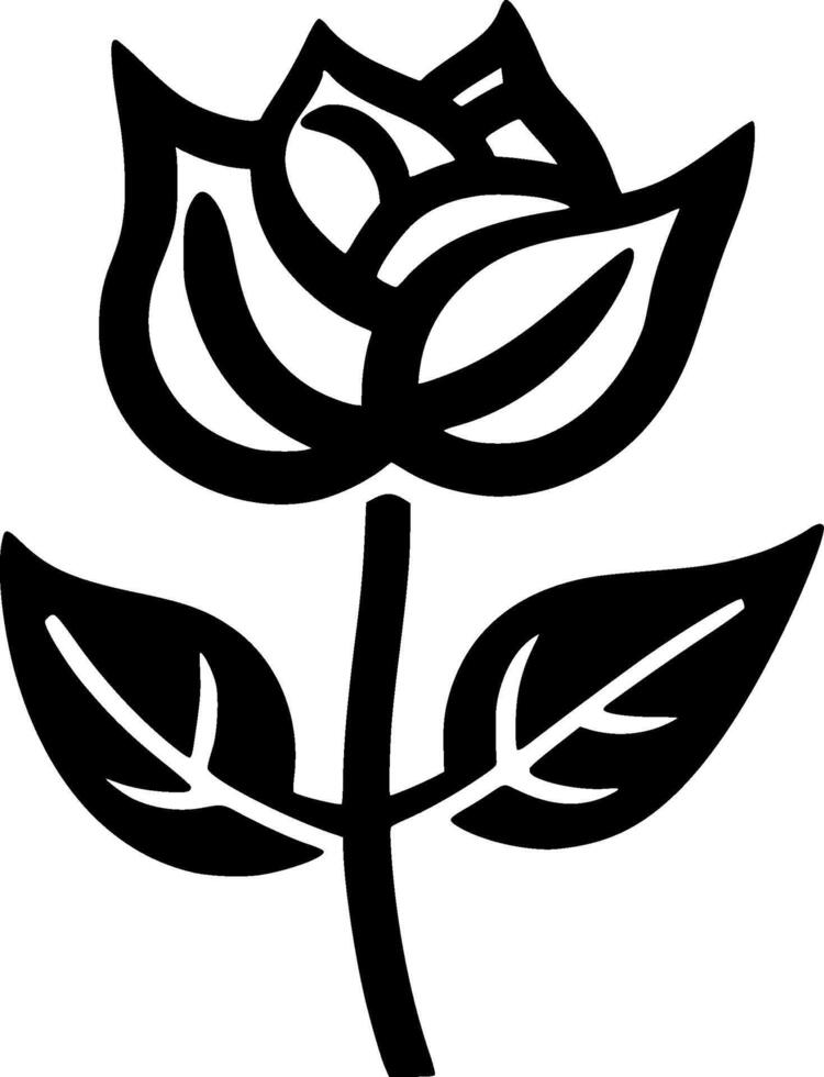 Flower, Black and White Vector illustration