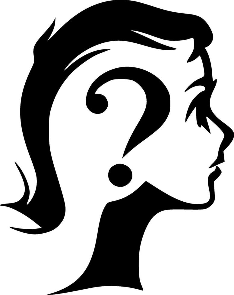 Question, Minimalist and Simple Silhouette - Vector illustration