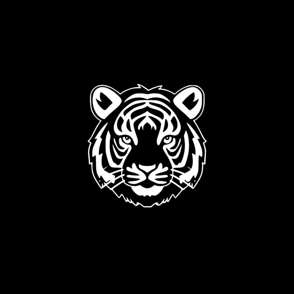 Tiger - Black and White Isolated Icon - Vector illustration