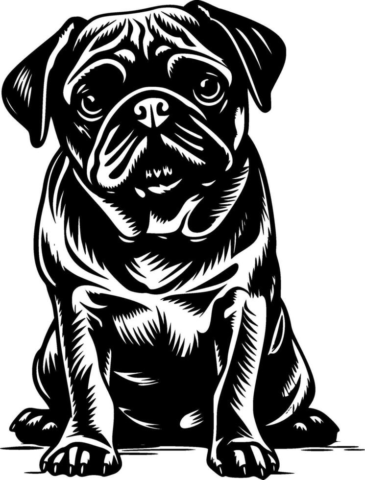 Pug - Minimalist and Flat Logo - Vector illustration