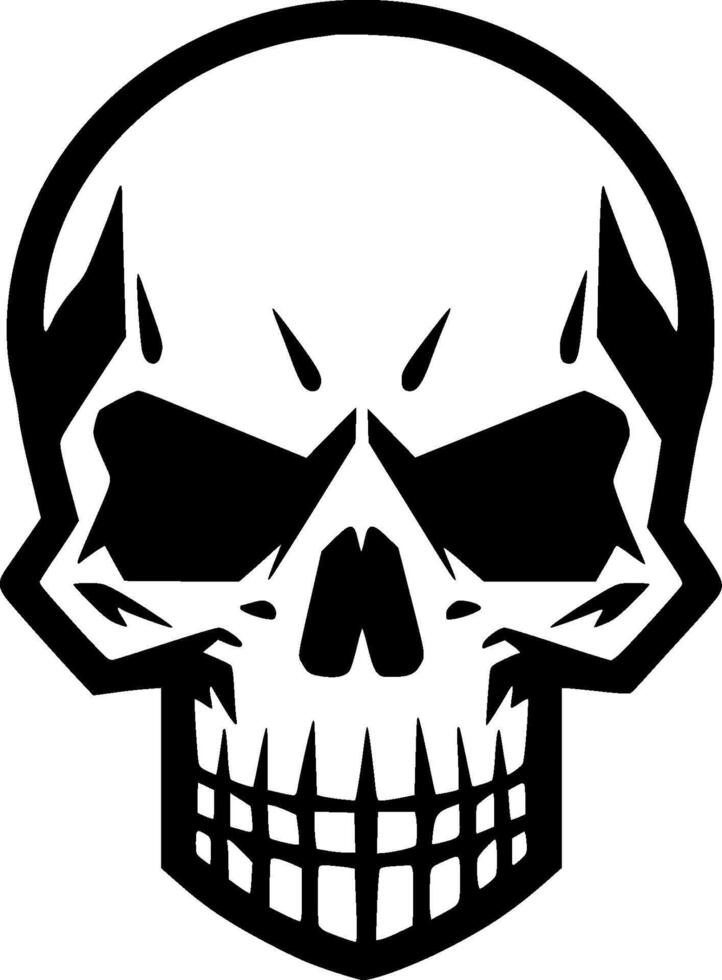 Skull, Black and White Vector illustration