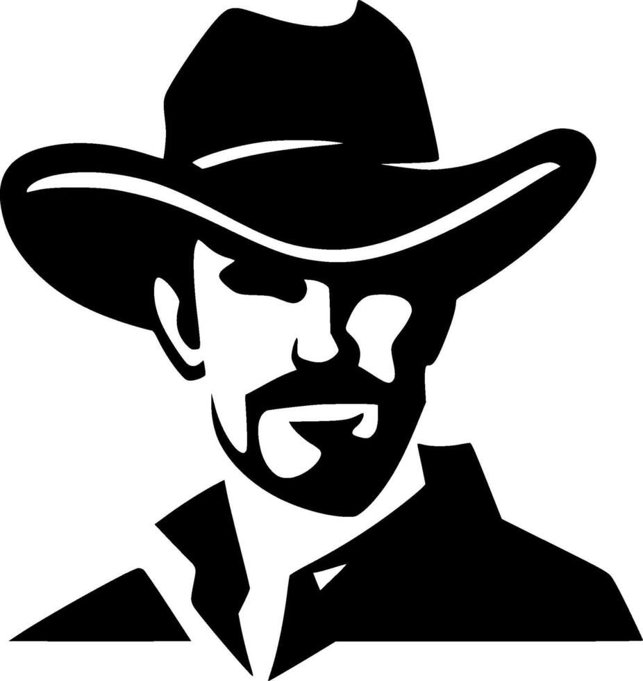 Western - Black and White Isolated Icon - Vector illustration