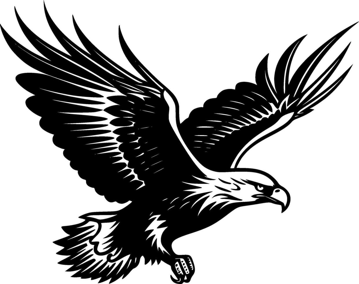 águila, negro y blanco vector ilustración