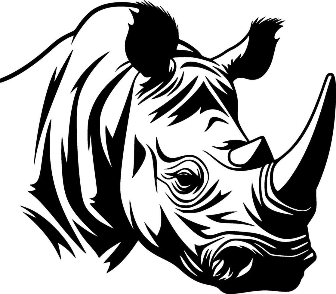 Rhinoceros - Black and White Isolated Icon - Vector illustration