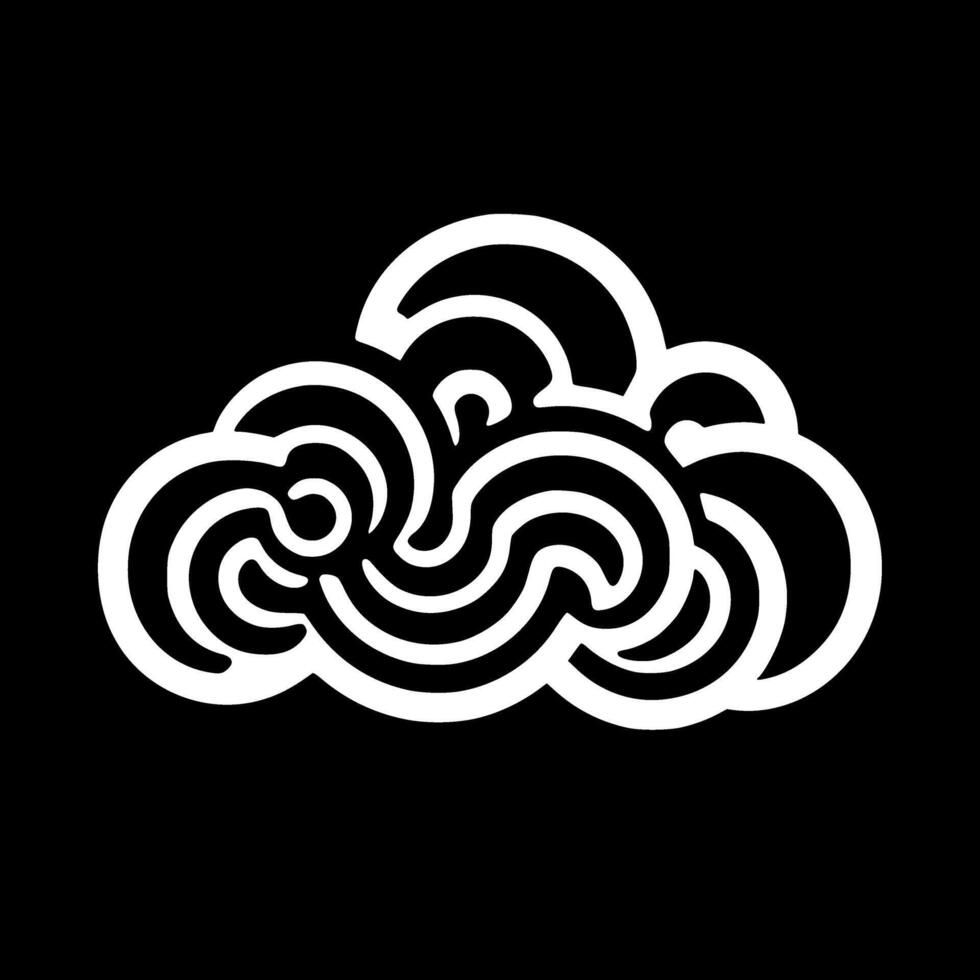 Cloud, Black and White Vector illustration