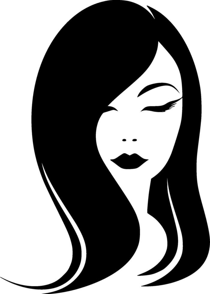 Hair - Black and White Isolated Icon - Vector illustration