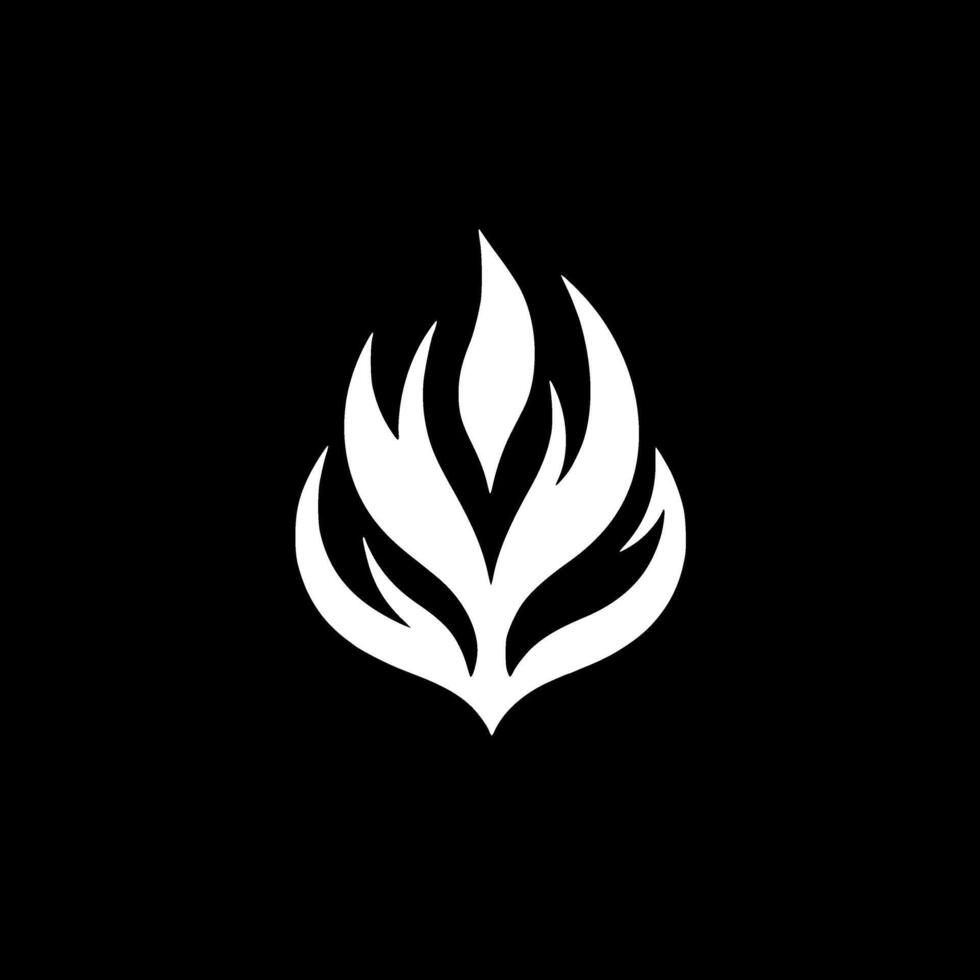 fuego - negro y blanco aislado icono - vector ilustración