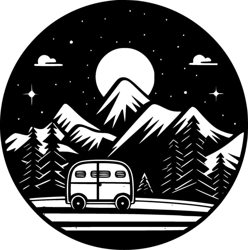 viaje - minimalista y plano logo - vector ilustración