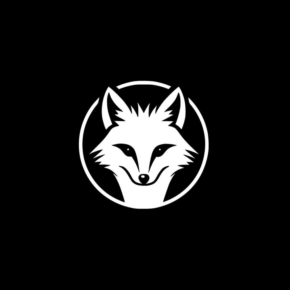 Fox, Black and White Vector illustration