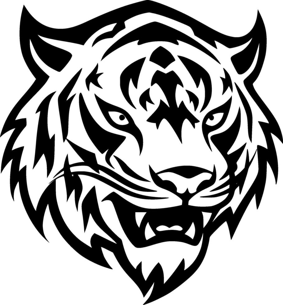 Tigre - minimalista y plano logo - vector ilustración