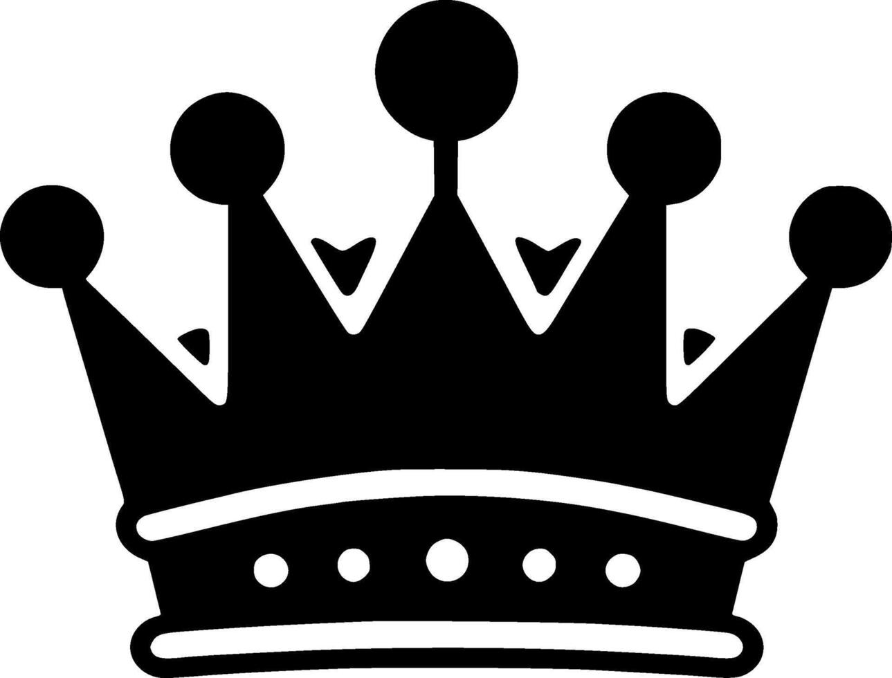 Crown - Black and White Isolated Icon - Vector illustration