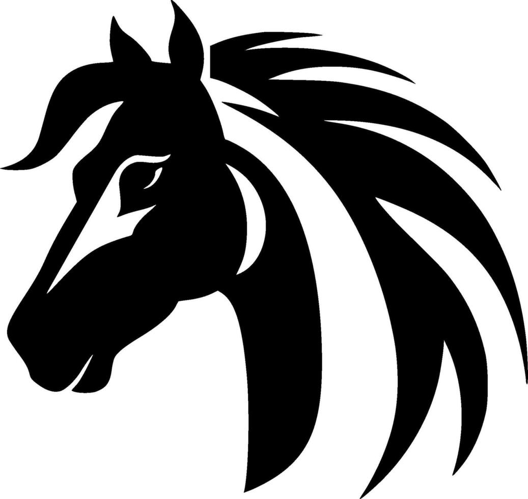caballo, negro y blanco vector ilustración