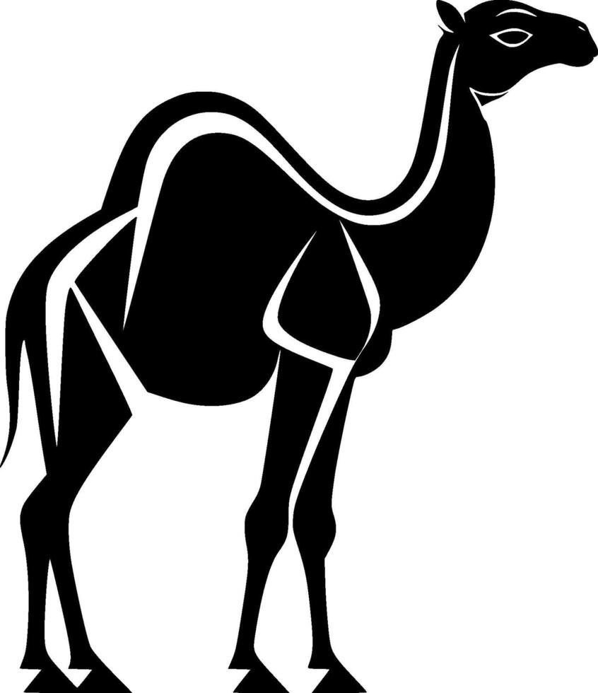 camello, negro y blanco vector ilustración