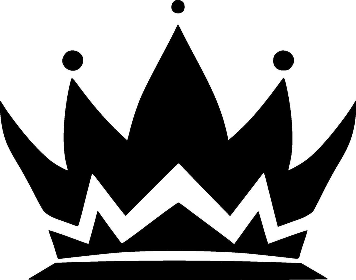 Crown - Black and White Isolated Icon - Vector illustration