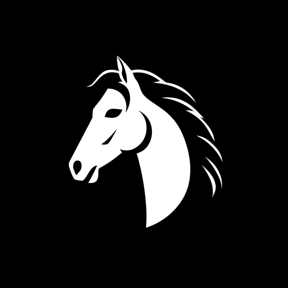 caballo - negro y blanco aislado icono - vector ilustración