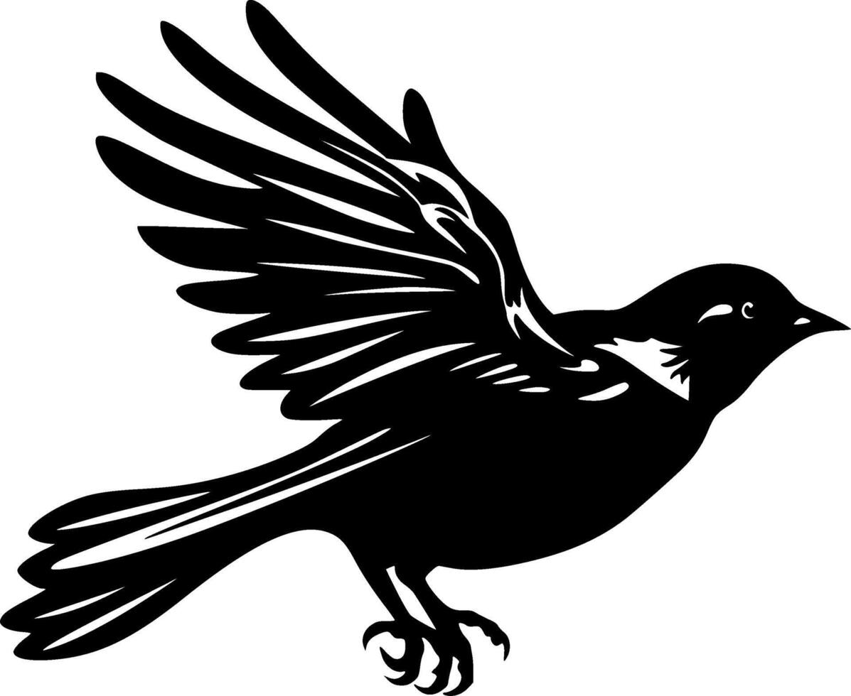 Bird, Black and White Vector illustration