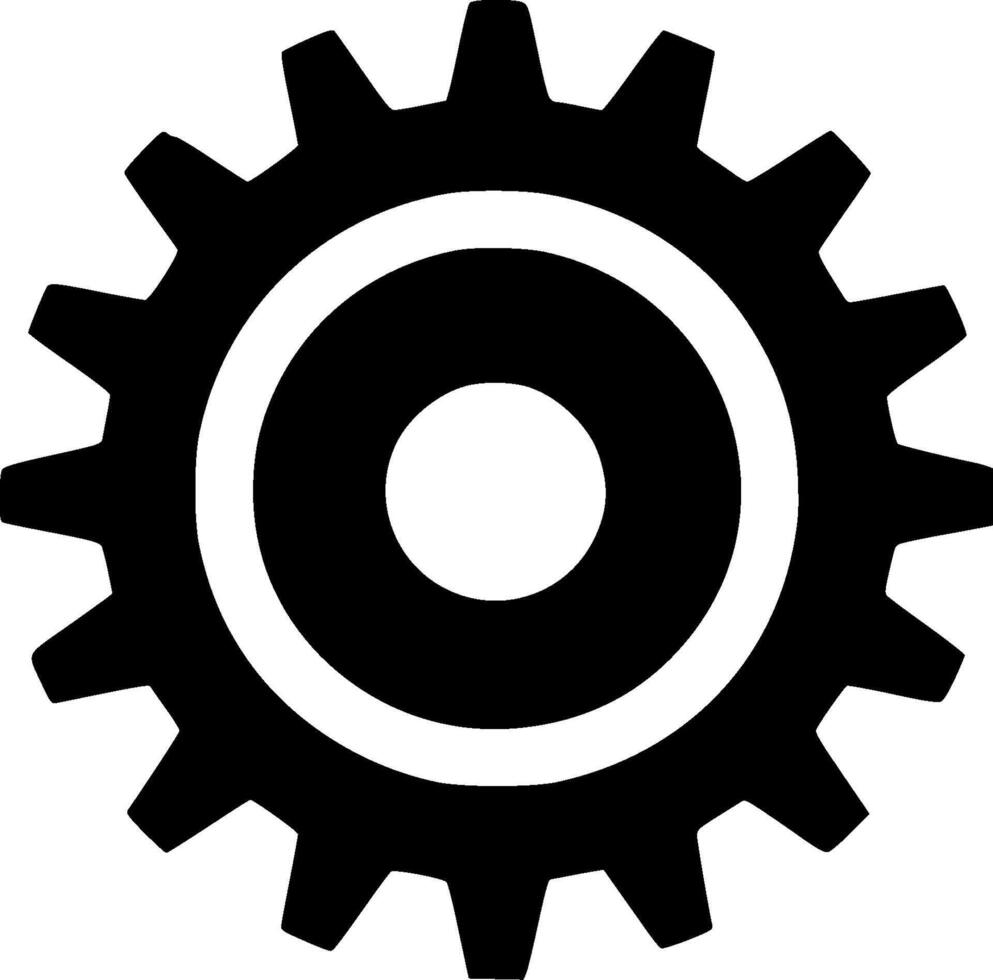 Gear - Black and White Isolated Icon - Vector illustration