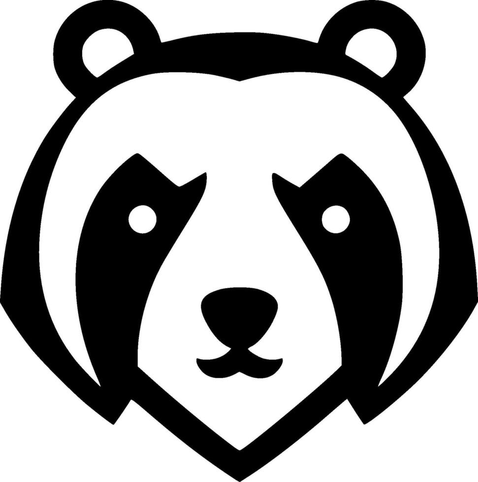 Bear, Black and White Vector illustration