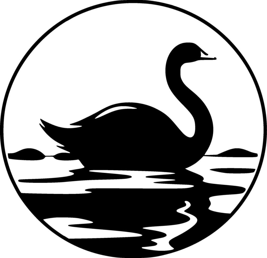 cisne, minimalista y sencillo silueta - vector ilustración