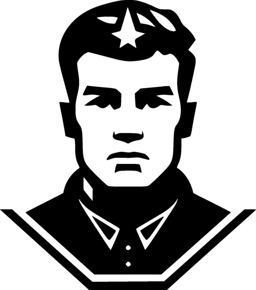 militar, negro y blanco vector ilustración