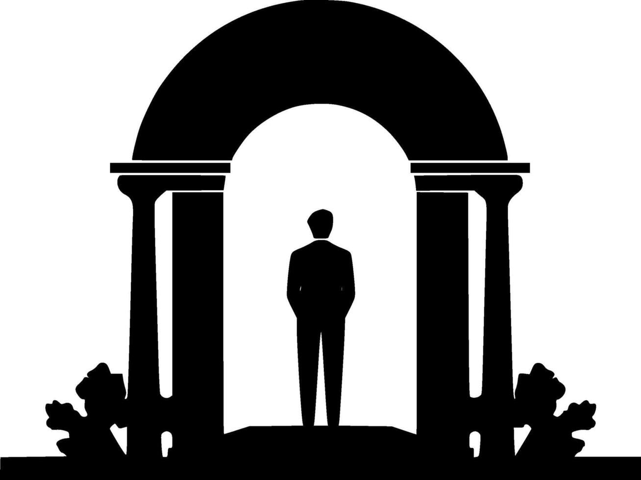 Memorial, Black and White Vector illustration