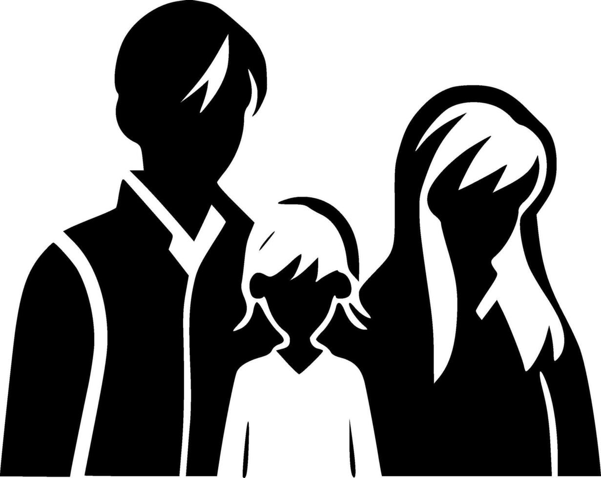 Family, Minimalist and Simple Silhouette - Vector illustration