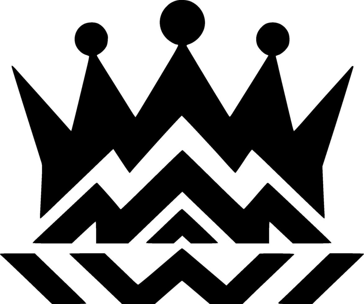 Crown - Black and White Isolated Icon - Vector illustration