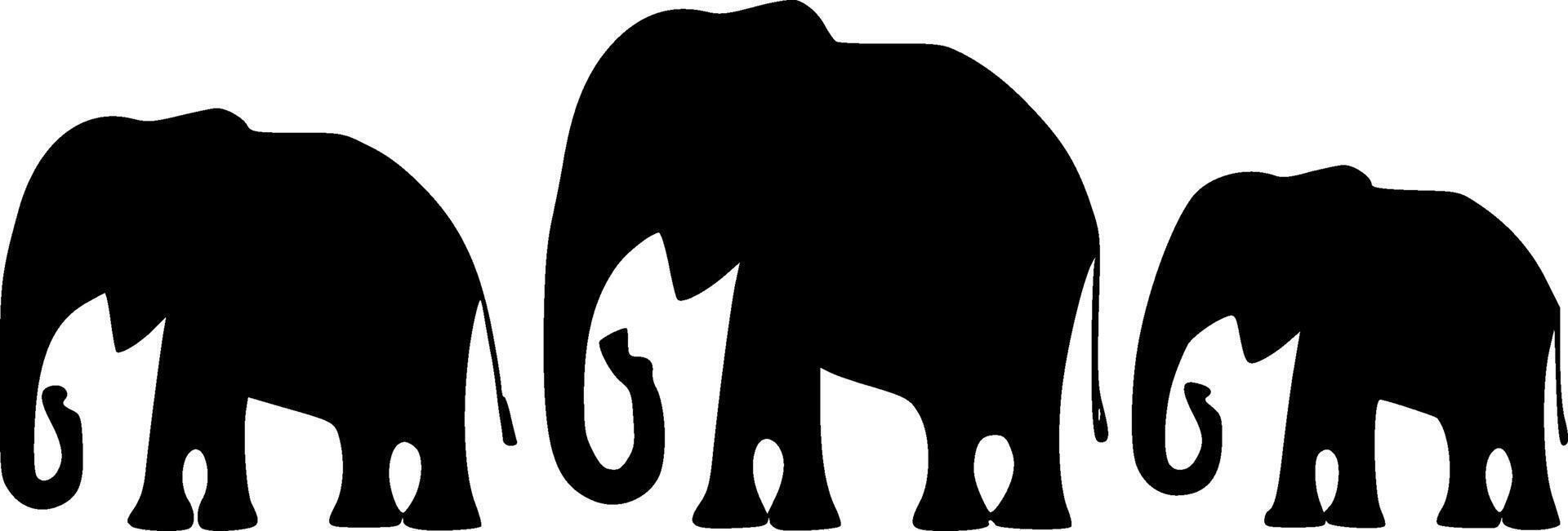 Elephants, Minimalist and Simple Silhouette - Vector illustration