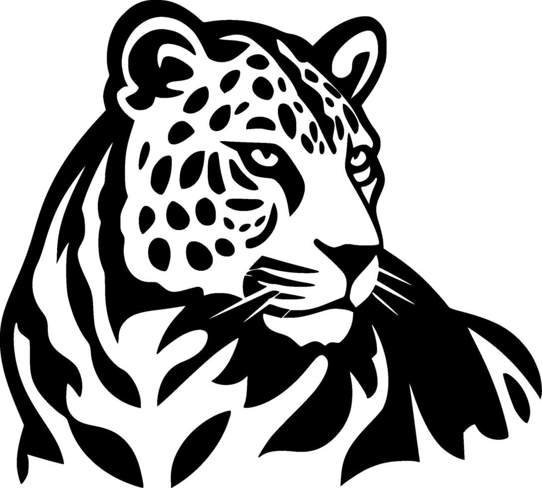 Leopard, Black and White Vector illustration