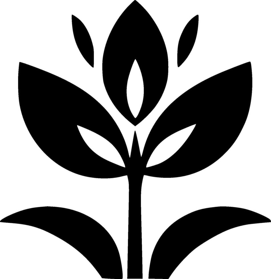 flor - negro y blanco aislado icono - vector ilustración
