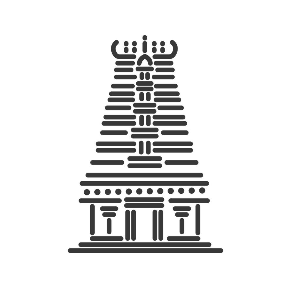 Mallikarjuna Temple illustration vector icon.